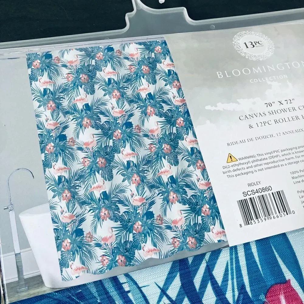 Flamingo Tropical Palm 13-pc Shower Curtain Bathroom Set